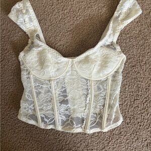 Elegant Lace Cream Women's Top